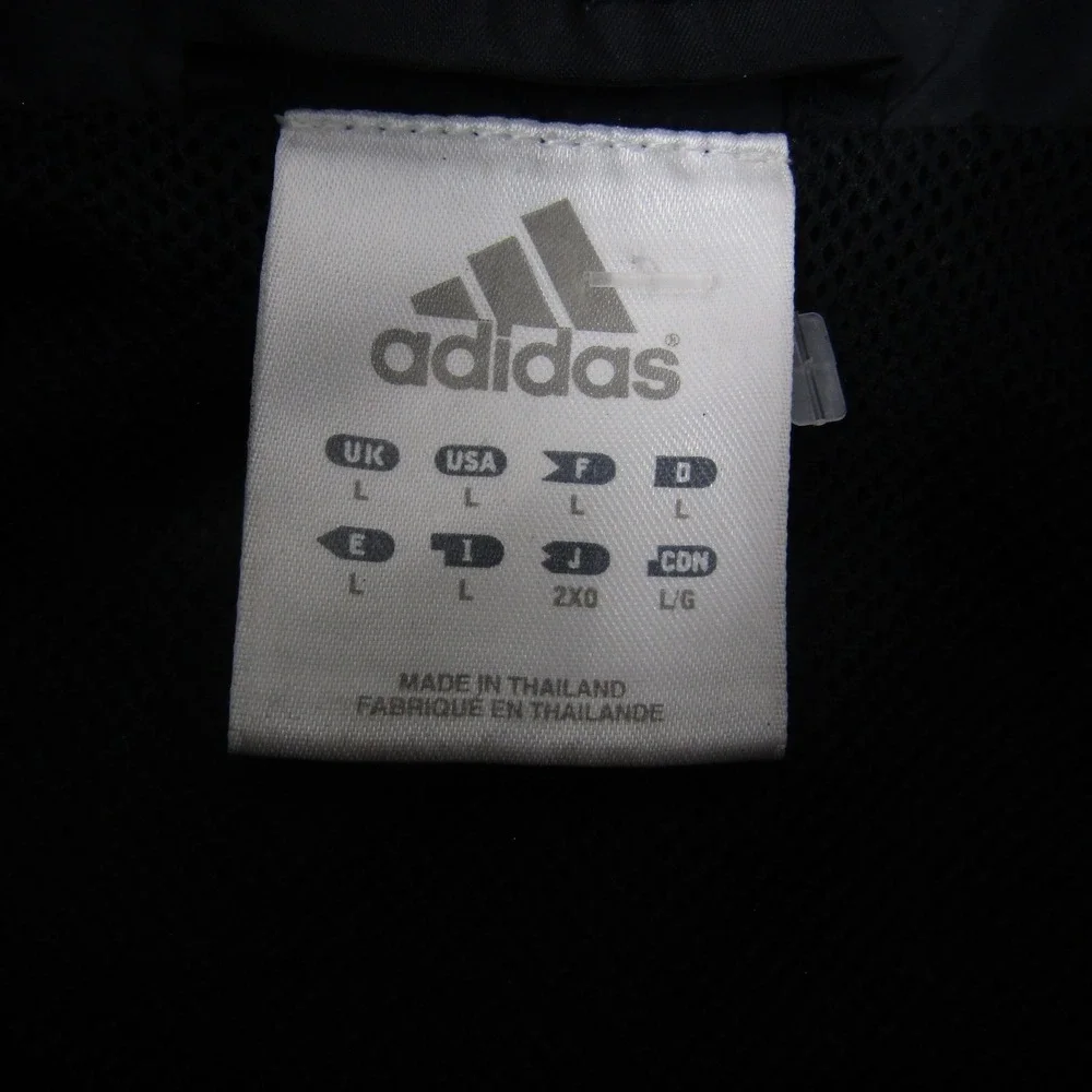 Adidas Jacket Mens‎ Large Black Quarter Zip Windbreaker York College Volleyball